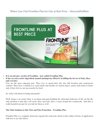 Where Can I Get Frontline Plus for Cats at Best Price