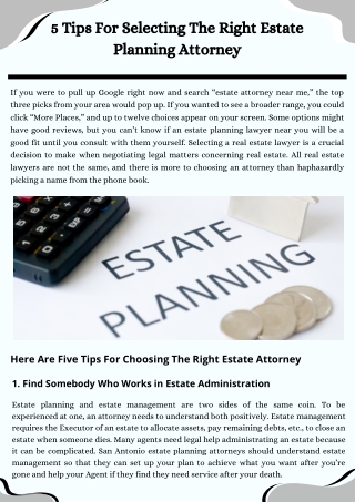 5 Tips For Selecting The Right Estate Planning Attorney