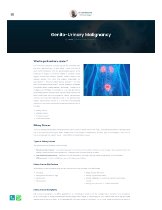 Genito Urinary Malignancy-Dr Lalit Banswal-Surgical Oncologist-Cancer Specialist in Undri Pune