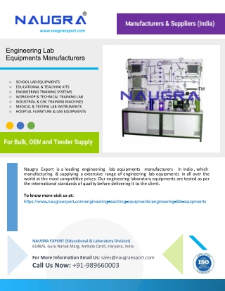 Engineering Lab Equipments Manufacturers