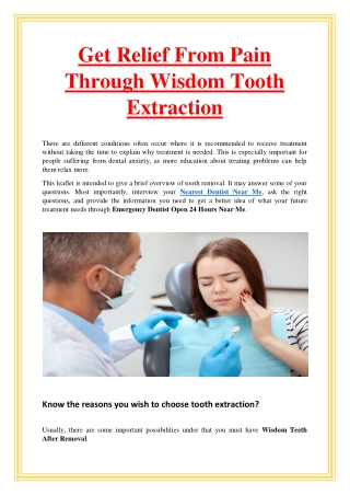 Get Relief From Pain Through Wisdom Tooth Extraction
