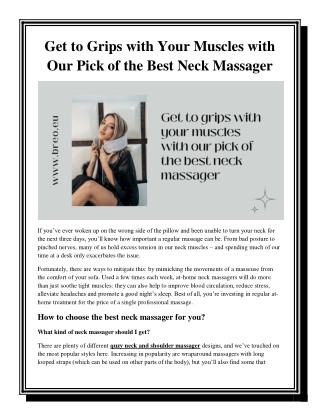 Get to Grips with Your Muscles with Our Pick of the Best Neck Massager