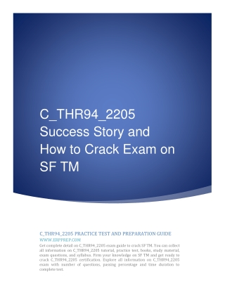 C_THR94_2205 Success Story and How to Crack Exam on SF TM