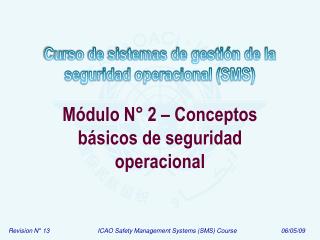 Módulo N° 2 – Conceptos básicos de seguridad operacional