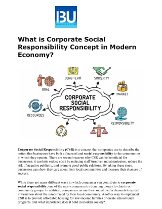 What is Corporate Social Responsibility Concept in Modern Economy