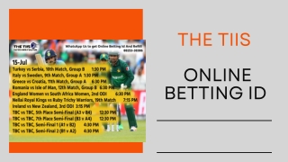 Fast Live Streaming Betting Id Website | The TIIS