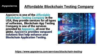 Affordable Blockchain Testing Company