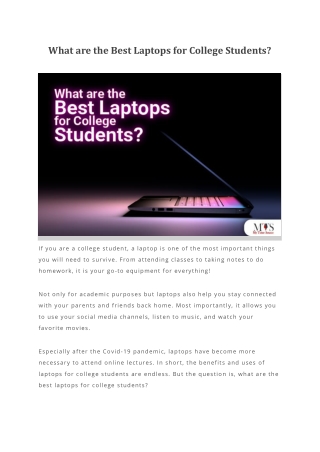 What are the Best Laptops for College Students