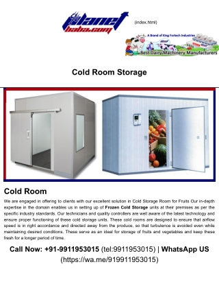 Cold Room Storage