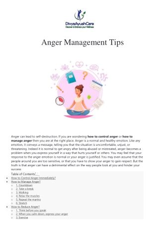 Anger Management Tips