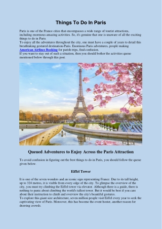 Things To Do In Paris