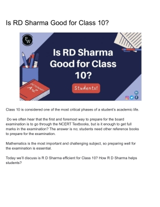 RD Sharma class 10