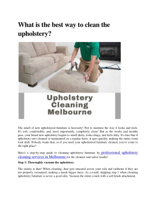 What-is-the-best-way-to-clean-the-upholstery