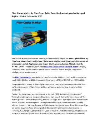 Global Fiber Optics Market Research Report 2022-2027