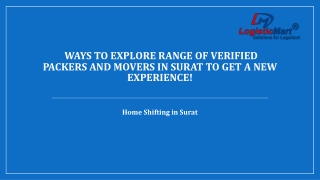 Explore the range of verified Packers and Movers in Surat