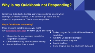 Why is my Quickbook not Responding ppt