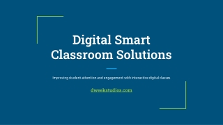 Digital Smart Classroom Solutions