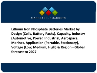 Lithium Iron Phosphate Batteries Market Industry Forecast to 2027