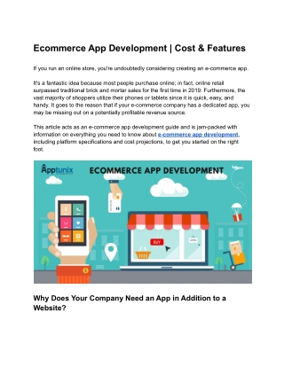 A Complete Guide on Ecommerce App Development