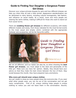 Guide to Finding Your Daughter a Gorgeous Flower Girl Dress