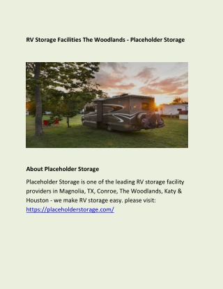 RV Storage Facilities The Woodlands - Placeholder Storage
