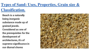 Types of Sand_ Uses, Properties, Grain size & Classification.