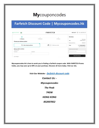 Farfetch Discount Code | Mycouponcodes.hk