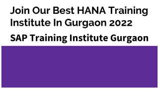 Join Our Best HANA Training Institute In Gurgaon 2022
