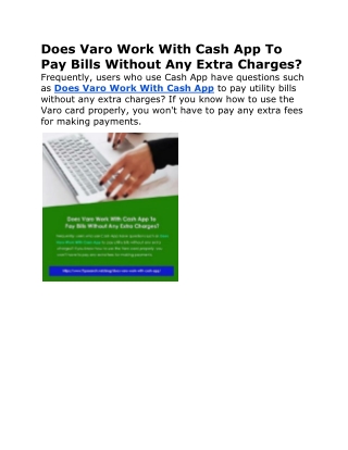 Does Varo Work With Cash App To Pay Bills Without Any Extra Charges