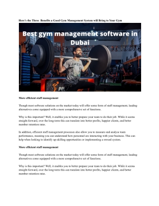 Best gym management software in Dubai
