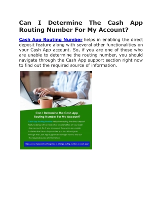 Can I Determine The Cash App Routing Number For My Account