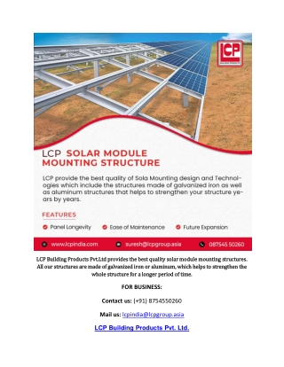 Solar Module Mounting Structure Manufacturer