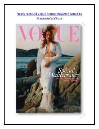 Newly released Vogue France Magazine issued by MagazineCafeStore