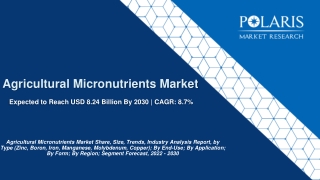 Agricultural Micronutrients Market Size, Share, Emerging Trends, Application