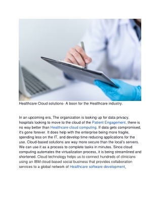 healthcare cloud solutions