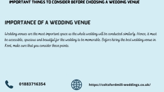 Important Things to Consider Before Choosing a Wedding Venue