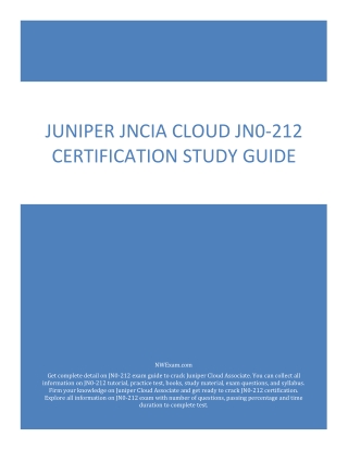 Juniper JNCIA Cloud JN0-212 Certification Study Guide PDF
