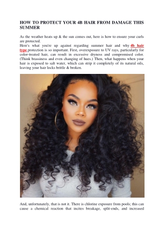 HOW TO PROTECT YOUR 4B HAIR FROM DAMAGE THIS SUMMER
