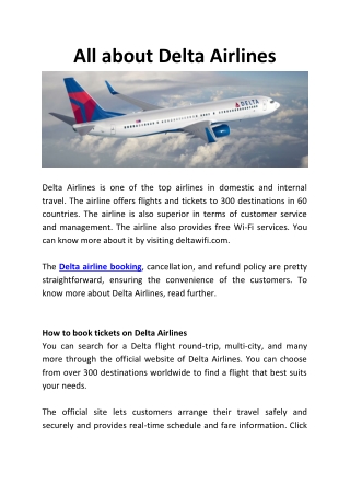 All about Delta Airlines