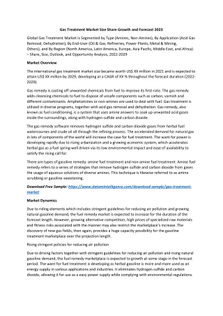 Gas Treatment Market Size Share Growth and Forecast 2023