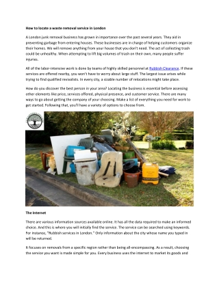 How to locate a waste removal service in London