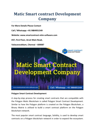 Matic Smart contract development company