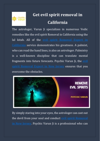 Get evil spirit removal in California