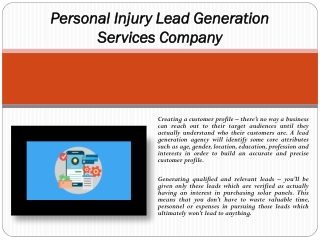 Personal Injury Lead Generation Services Company