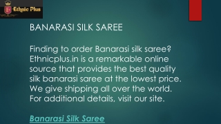 Banarasi Silk Saree  Ethnicplus.in