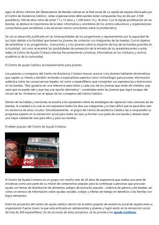 Un centro de ayuda cristiana solo puede ser bueno