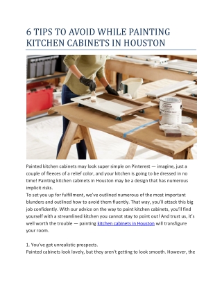 6 TIPS TO AVOID WHILE PAINTING KITCHEN CABINETS IN HOUSTON