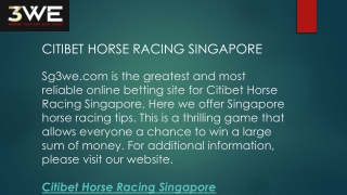 Citibet Horse Racing Singapore  Sg3we.com