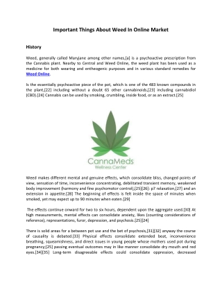 Important Things About Weed In Online Market
