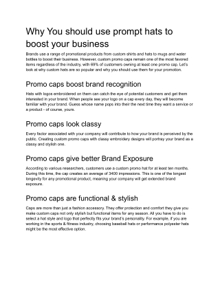 Why You should use prompt hats to boost your business